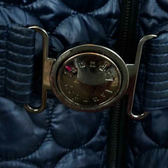 Laundry Shelli Segal Puffer Coat Belted Mid-Length Navy Blue Women Medium - Picture 4 of 7